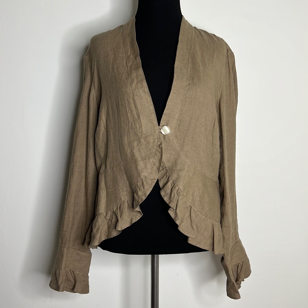 J. JILL Brown Linen Top